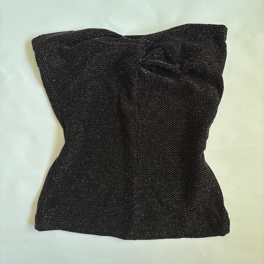 Dark brown/black Sparkly Strapless bandeau Top